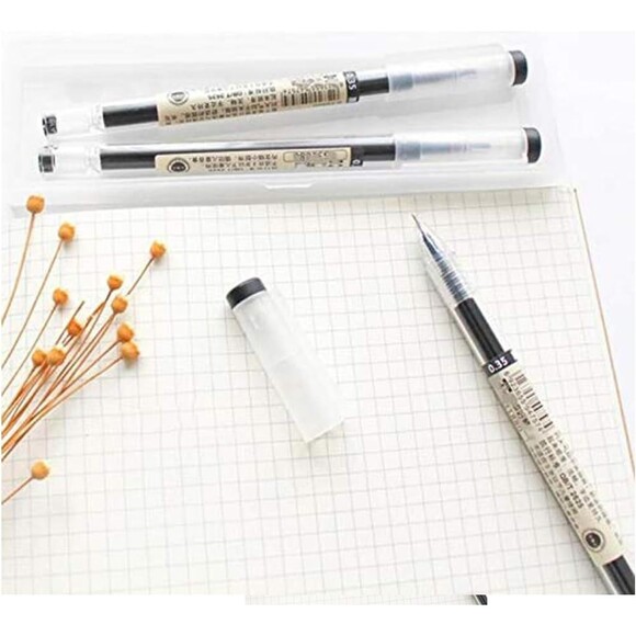 9pk 0.35 mm Black Gel Ink Artist Pens, Extra-Fine Ballpoint Pens Japanese NEW - Picture 7 of 14